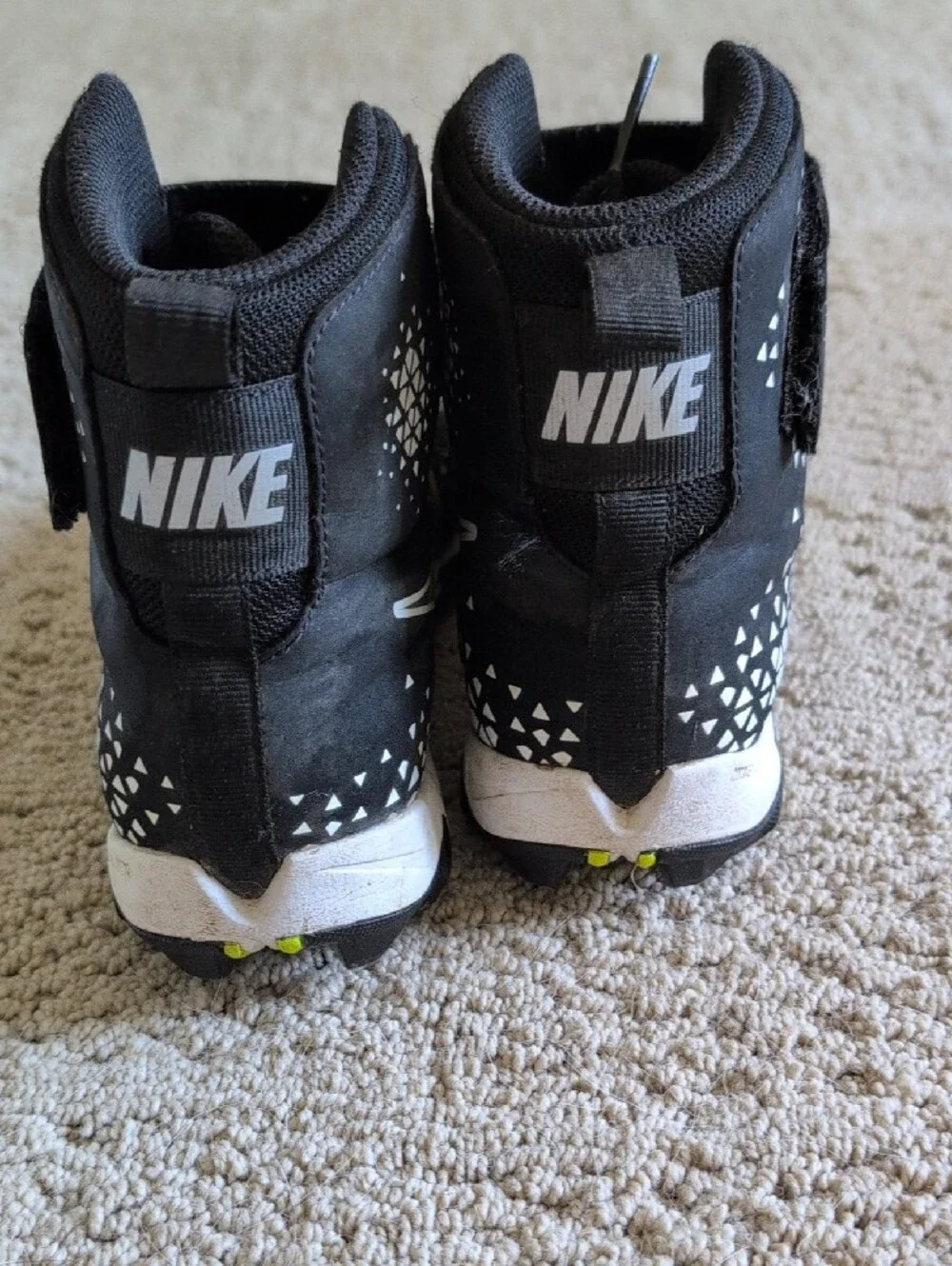 Youth Nike Kids Black & Silver High-Top Cleats